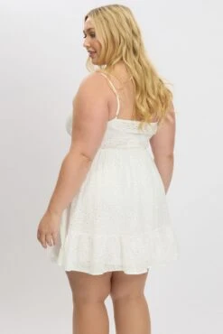 White Eyelet Cotton Shoestring Strap Minidress -You And All Fashion Store cdd2550 35ab white 5