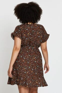 Ditsy Print Short Sleeve Frill Front Dress 10 Ditsy Print Short Sleeve Frill Front Dress -You And All Fashion Store cdd25540 36ab ditsy prt 5