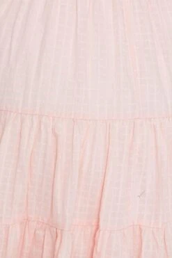 Pink Skater Dress Scoop Neck Long Sleeve Ruffle Hem -You And All Fashion Store cdd25757 33lb pink 6 2