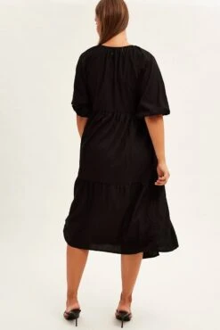 Black Maxi Dress Wrap Short Sleeve -You And All Fashion Store cdd25767 46ab black 5