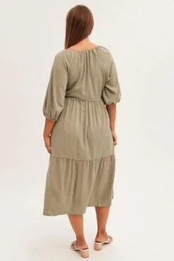 Green Maxi Dress Wrap Short Sleeve -You And All Fashion Store cdd25767 46ab khaki 4