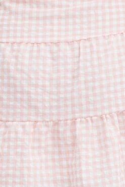 Pink Check Shirt Dress Short Sleeve Tiered -You And All Fashion Store cdd25780b 47rb check 6