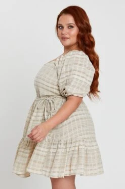 Stripe Skater Dress Scoop Neck Short Sleeve -You And All Fashion Store cdd25790 33lb stripe 4 2