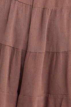 Brown Skater Dress Plain Crinkle Long Sleeve -You And All Fashion Store cdd25812 33ab chocolate 6