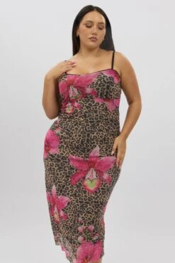 Multi Animal Print Mesh Leopard And Floral Bodycon Trim Dress -You And All Fashion Store cdd25825a 84ab animal pri 3