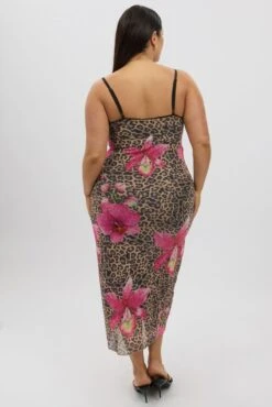 Multi Animal Print Mesh Leopard And Floral Bodycon Trim Dress -You And All Fashion Store cdd25825a 84ab animal pri 5