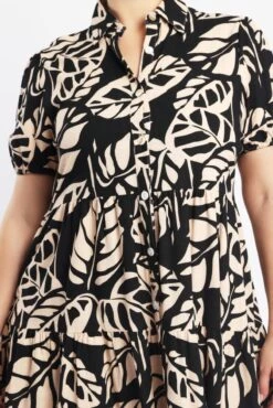 Black Floral Puff Sleeve Button Through Shirtdress -You And All Fashion Store cdd25881c 47ab floral 5