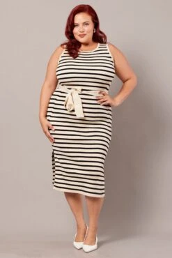 Black Stripe Stripe Knit Dress -You And All Fashion Store cdd2678a 40a stripe 3