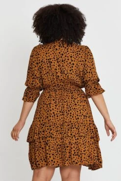 Geo Print Front Tied Dress -You And All Fashion Store cdd27006 34lb geo prt 5 2