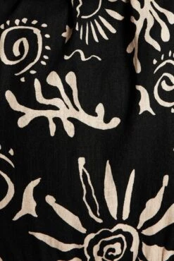 Black Abstract Shirt Dress Short Sleeve Self Tie -You And All Fashion Store cdd2901c 35rb abstract 6