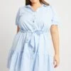 Blue Stripe Shirt Dress