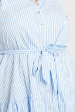 Blue Stripe Shirt Dress -You And All Fashion Store cdd2901s 35ab stripe 6