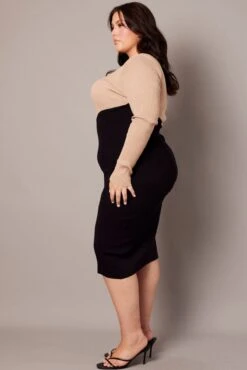 Beige Spliced Dress -You And All Fashion Store cdd2927 40a camel 4