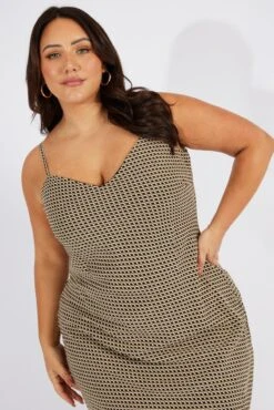 Black Geo Slip Dress Sleeveless -You And All Fashion Store cdd3070r 36rb geo 3