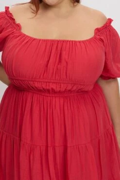 Red Scoop Neck Frill Sleeve Minidress -You And All Fashion Store cdd31649f 10ab red 6