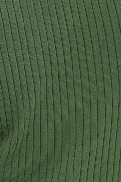 Green Knit Dress Wide Rib High Neck Sleeveless Midi -You And All Fashion Store cdd31685 40ab khaki 6