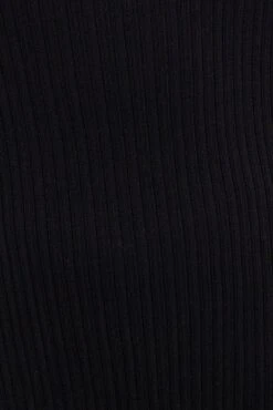 Black Knit Dress Sleeveless Split Front Rib Midi 13 Black Knit Dress Sleeveless Split Front Rib Midi -You And All Fashion Store cdd31826 40ab black 7