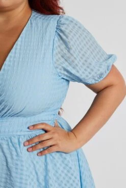 Blue Fit And Flare Dress Short Sleeve 11 Blue Fit And Flare Dress Short Sleeve -You And All Fashion Store cdd3187 36rb blue 6