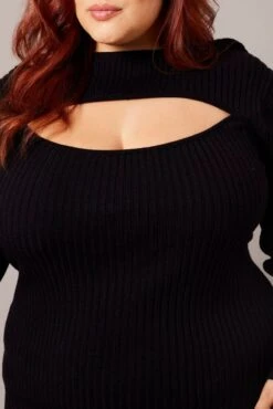 Black Peephole Knit Dress -You And All Fashion Store cdd32009a 40ab black 6