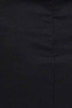 Black Midi Dress Fitted Drawstring Front Puff Sleeve -You And All Fashion Store cdd32078b 35ab black 6