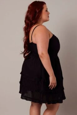 Black Frill Hem Strappy Mini Dress -You And All Fashion Store cdd32291 35ab black 4