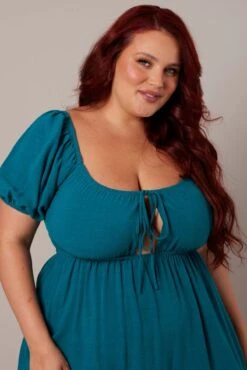 Green Mini Dress Linen Blend Puff Sleeve Sweetheart Neck -You And All Fashion Store cdd32306c 47ab jade 2