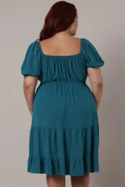 Green Mini Dress Linen Blend Puff Sleeve Sweetheart Neck -You And All Fashion Store cdd32306c 47ab jade 5