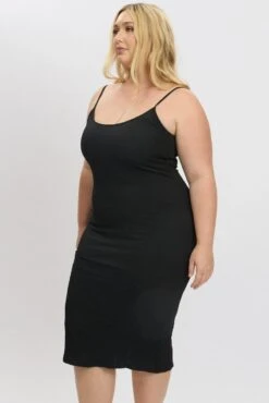 Black Bubble Texture Strappy Bodycon Scoop Neck Dress -You And All Fashion Store cdd32397a 47ab black 4