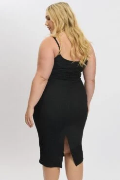 Black Bubble Texture Strappy Bodycon Scoop Neck Dress -You And All Fashion Store cdd32397a 47ab black 5