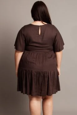 Brown Flare Sleeve Smock Minidress -You And All Fashion Store cdd32437 34ab chocolate 5