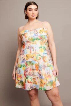 Multi Abstract Slip Postcard Mini Dress -You And All Fashion Store cdd32443 35ab abstract 2