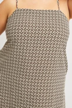 Brown Geo Shoestring Strap Minidress -You And All Fashion Store cdd32479a 47ab geo 6