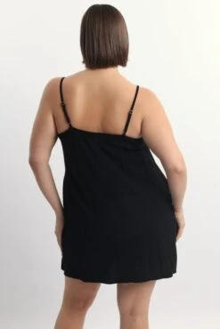 Black Square Neck Shoestring Strap Shift Mini Dress -You And All Fashion Store cdd32479d 47ab black 4