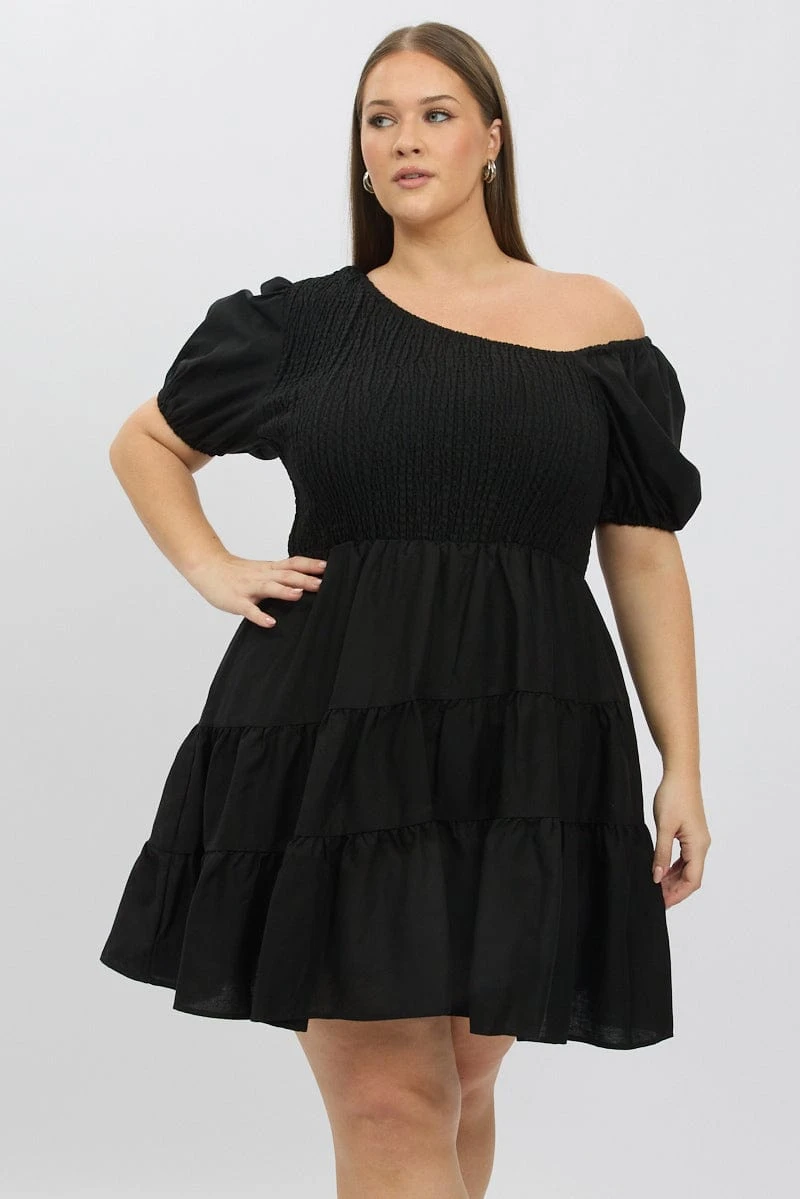 Black Asymmetric Minidress 2 Black Asymmetric Minidress - Image 2