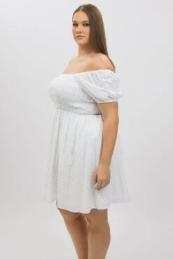 White Ditsy Shirred Minidress -You And All Fashion Store cdd32508 10a ditsy 4