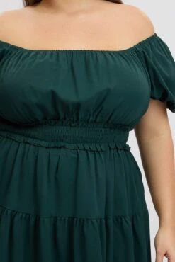 Green Shirred Waistband Tiered Minidress -You And All Fashion Store cdd32511 122a forest 6