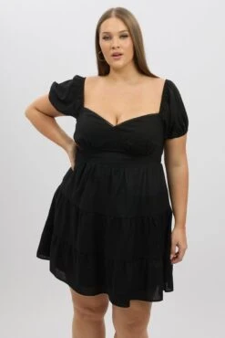 Black Lace Trim Milkmaid Corset Style Minidress 8 Black Lace Trim Milkmaid Corset Style Minidress -You And All Fashion Store cdd32531 43ab black 3