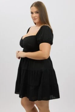 Black Lace Trim Milkmaid Corset Style Minidress 9 Black Lace Trim Milkmaid Corset Style Minidress -You And All Fashion Store cdd32531 43ab black 4