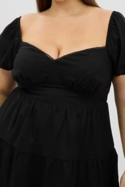 Black Lace Trim Milkmaid Corset Style Minidress 11 Black Lace Trim Milkmaid Corset Style Minidress -You And All Fashion Store cdd32531 43ab black 6