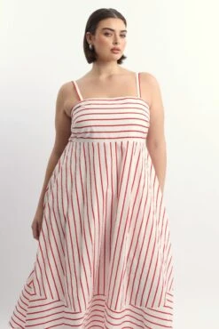 Red Stripe Maxi Dress Sleeveless -You And All Fashion Store cdd3449a 115rb stripe 3