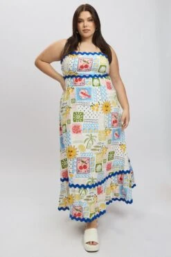 Multi Abstract Maxi Dress Sleeveless Ric Rac -You And All Fashion Store cdd3675c 47r abstract 3