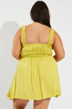 Green Tie Front Frill Strap Mini Dress 10 Green Tie Front Frill Strap Mini Dress -You And All Fashion Store cdd3681 34ab lime 5