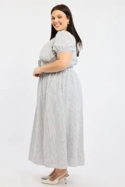 Black Stripe Maxi Dress Short Sleeve -You And All Fashion Store cdd3755 129rb stripe 3