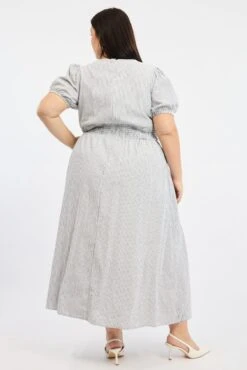 Black Stripe Maxi Dress Short Sleeve -You And All Fashion Store cdd3755 129rb stripe 4