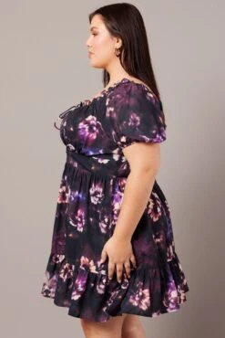 Black Floral Lace Up Minidress -You And All Fashion Store cdd3844 10a floral 4