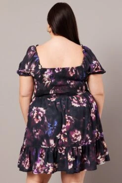 Black Floral Lace Up Minidress -You And All Fashion Store cdd3844 10a floral 5