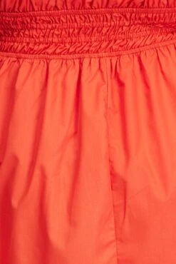 Orange Shirred Waist Cotton Blend Pocket Minidress -You And All Fashion Store cdd3930a 10a orange 6