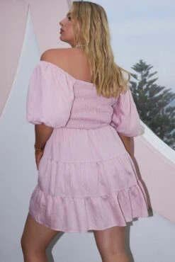 Pink Puff Sleeve Mini Shirred Dress 10 Pink Puff Sleeve Mini Shirred Dress -You And All Fashion Store cdd3933 47ab pink 5