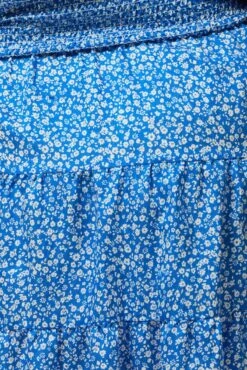 Blue Ditsy Shirred Bodice Puff Sleeve Mini Dress -You And All Fashion Store cdd3933a 47a ditsy 6