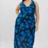 Blue Abstract Maxi Dress Sleeveless